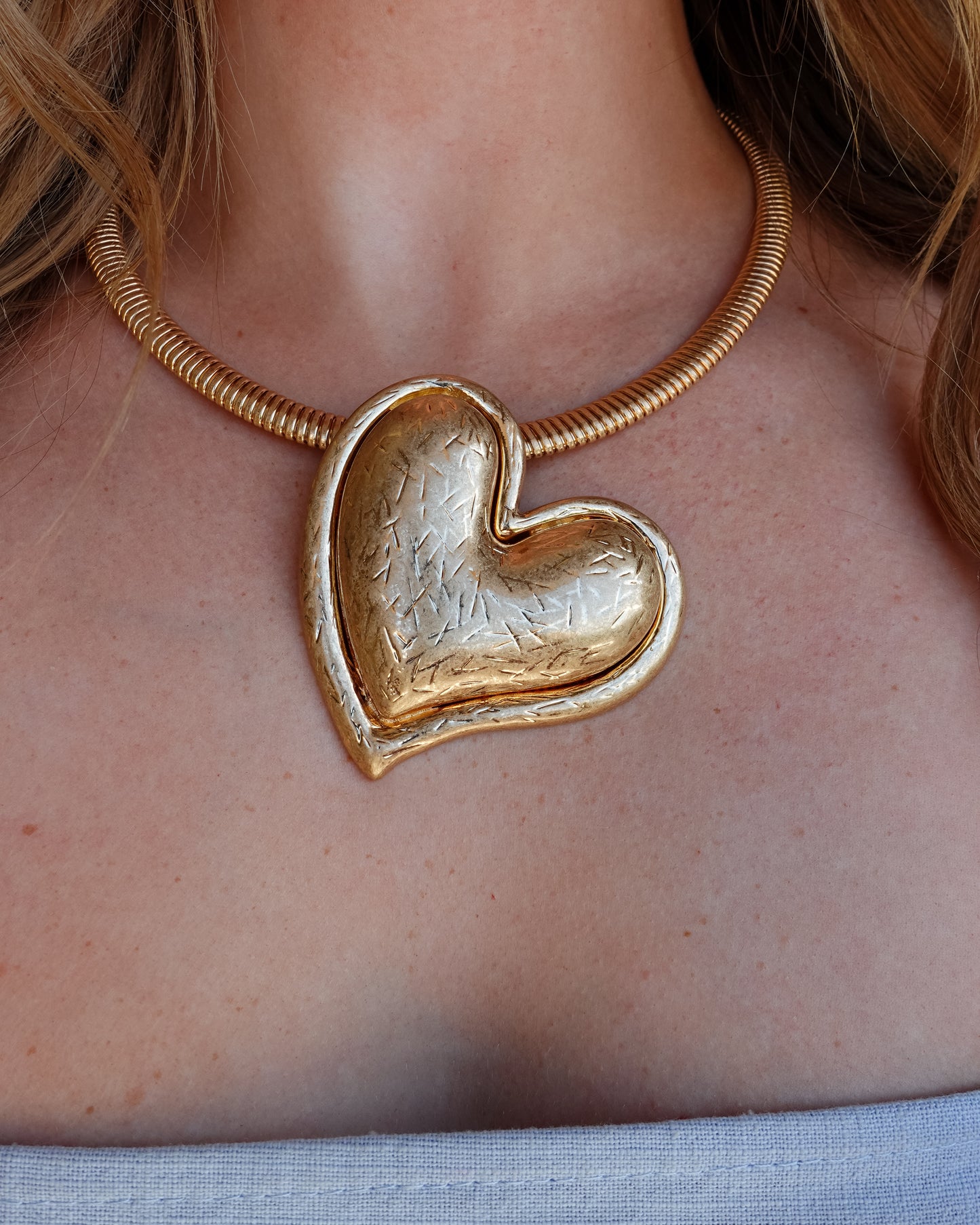 Heart of Gold Statement Necklace