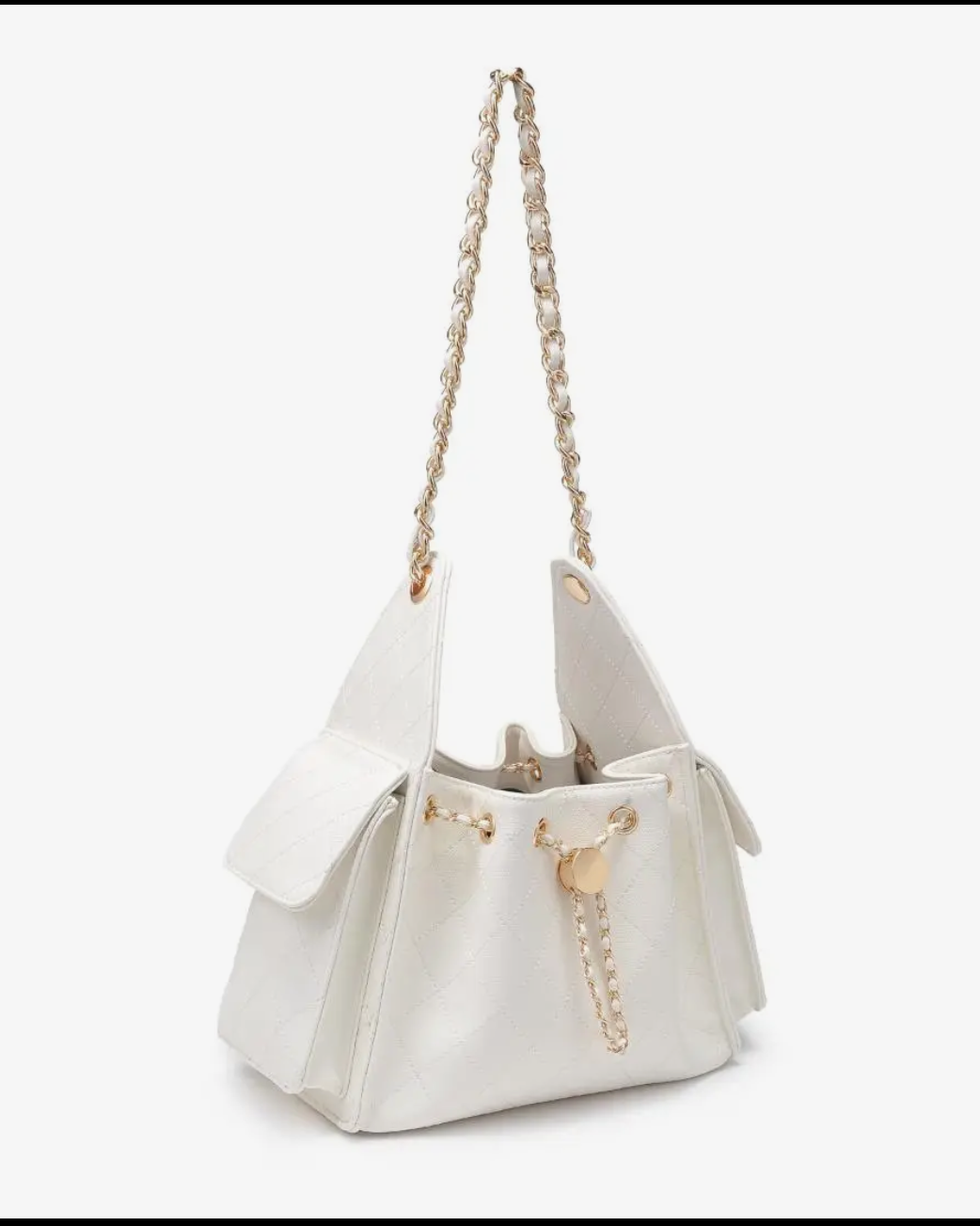 Hailey Quilted White Purse
