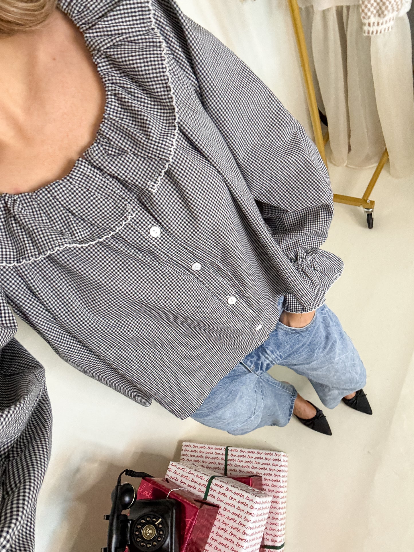 Noel Gingham Top