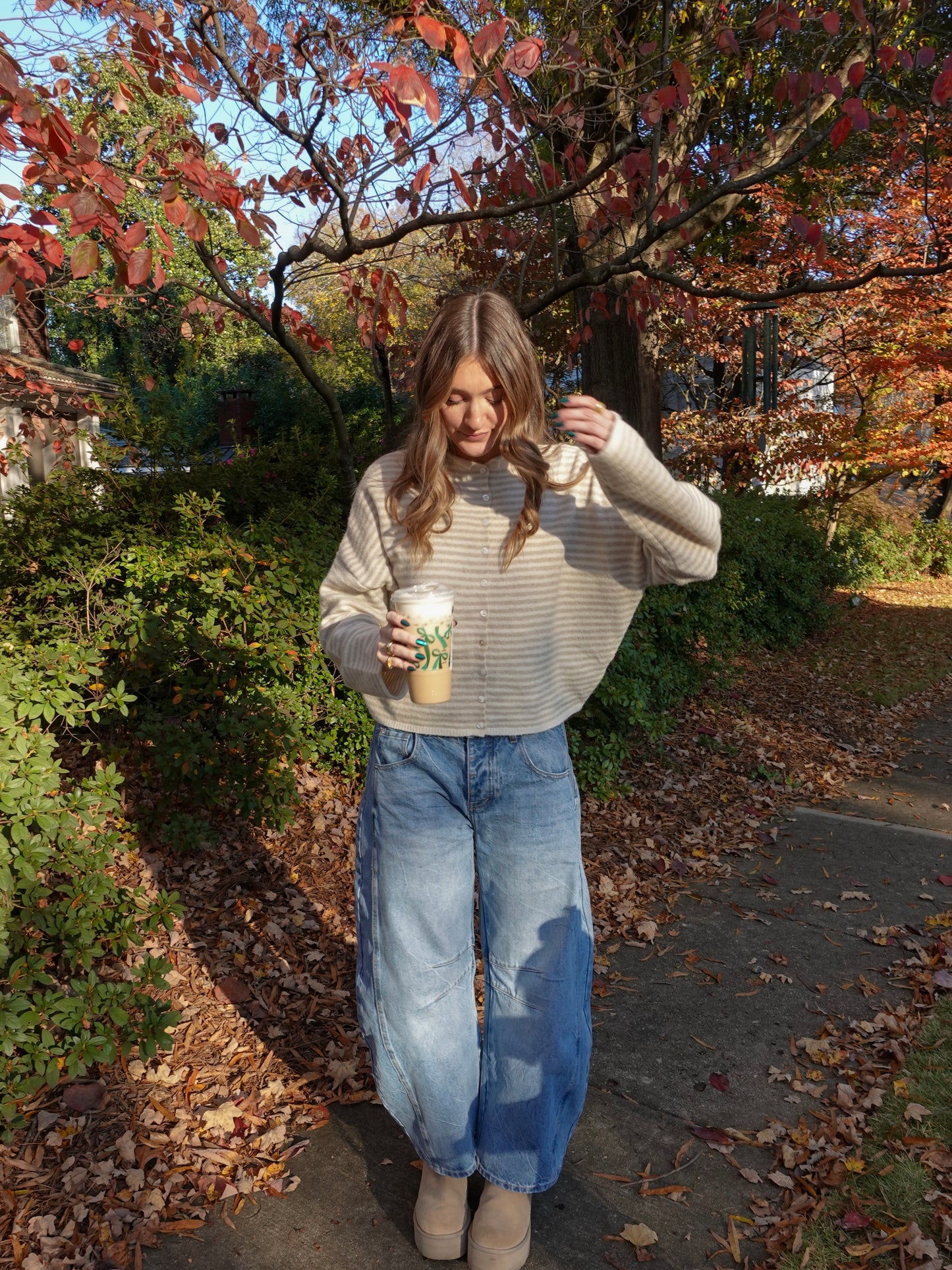 Maisie Cardigan - Striped Cream