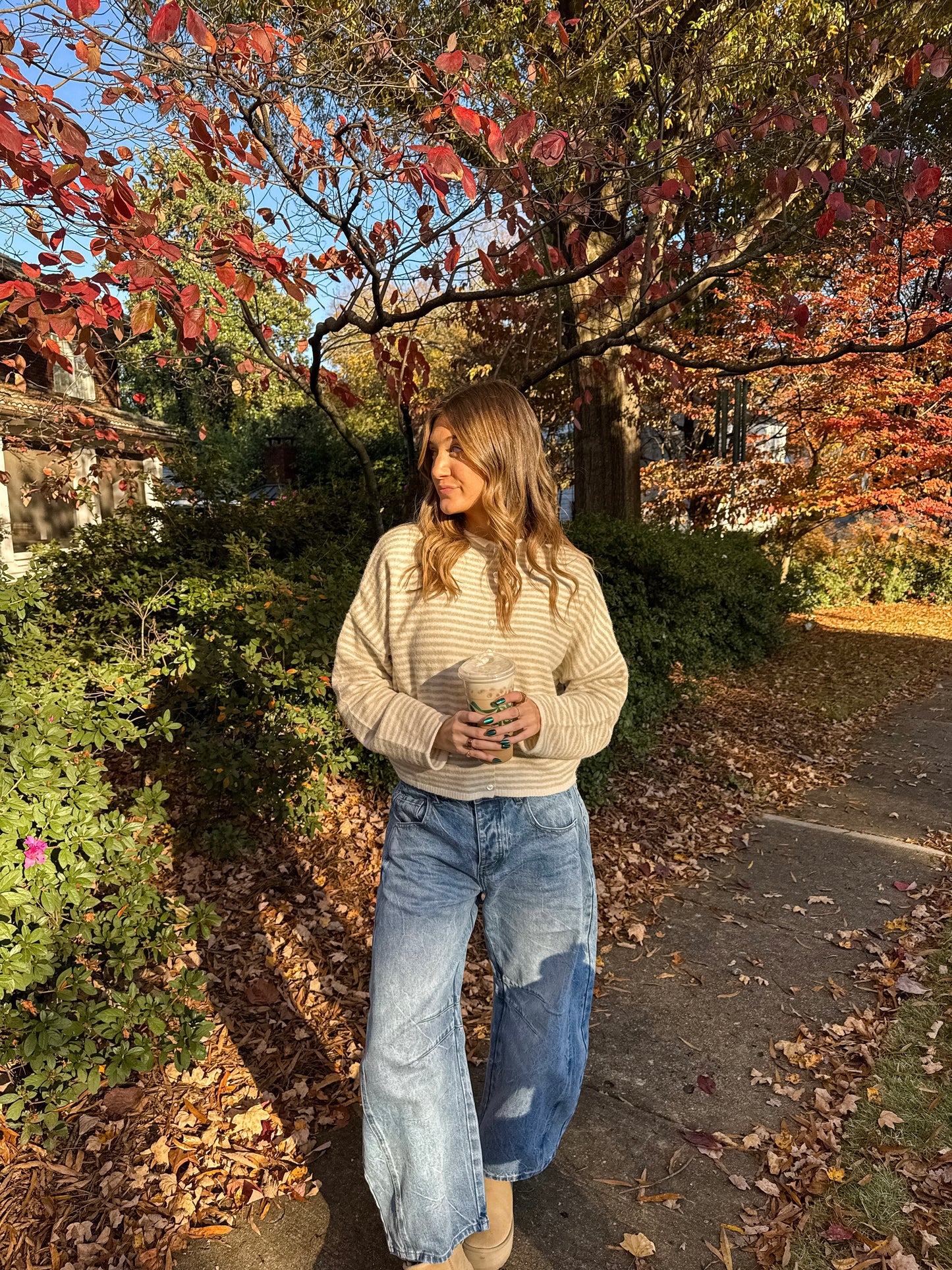 Maisie Cardigan - Striped Cream