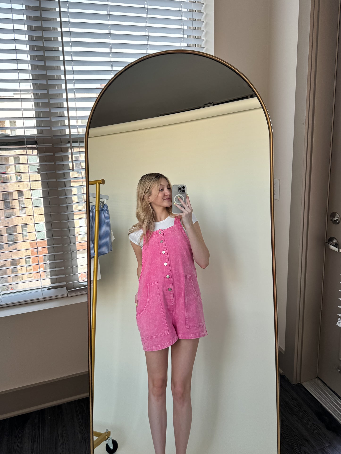 Pink Skies Overalls Romper