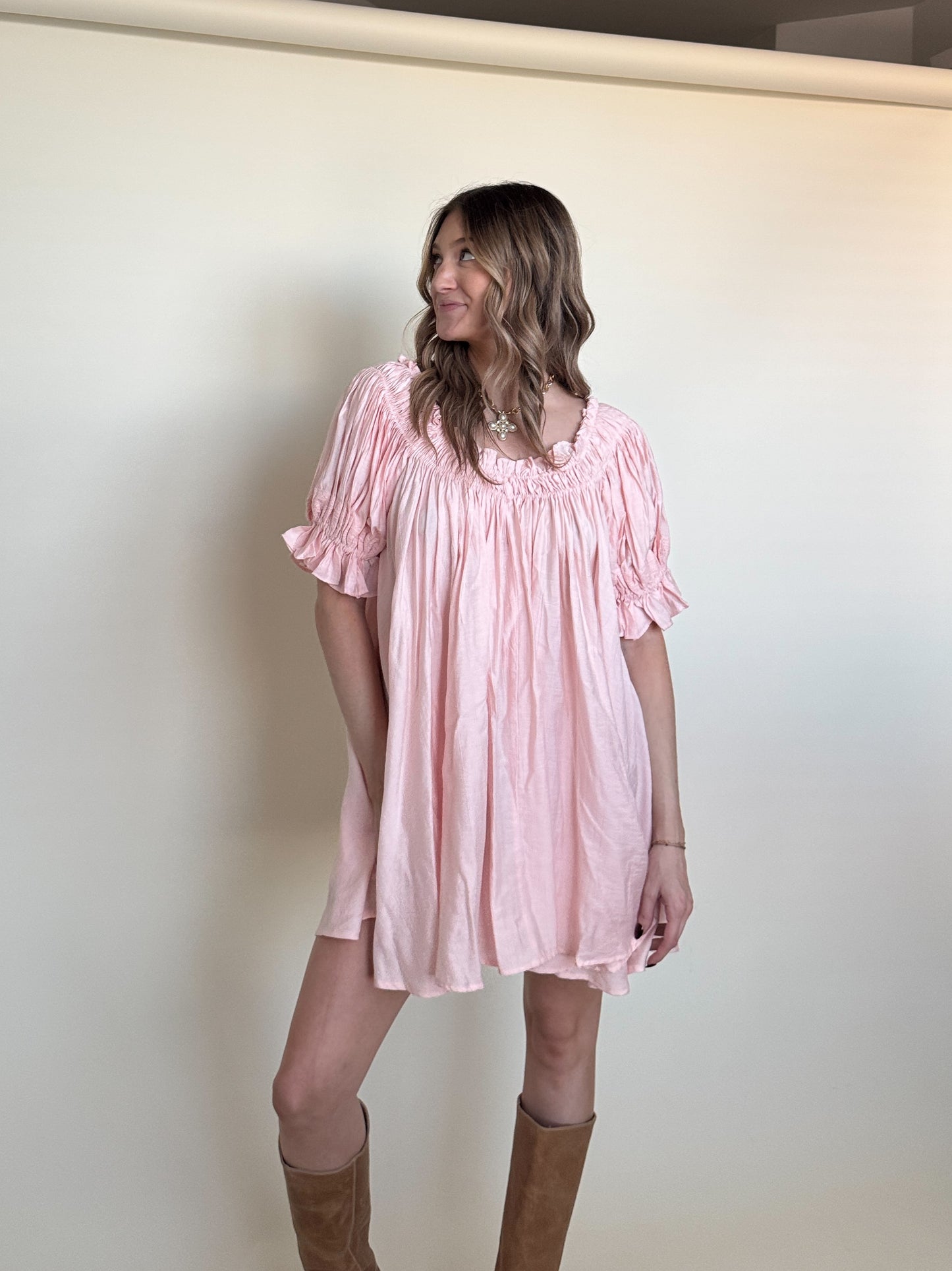 Pink Peony Mini Dress