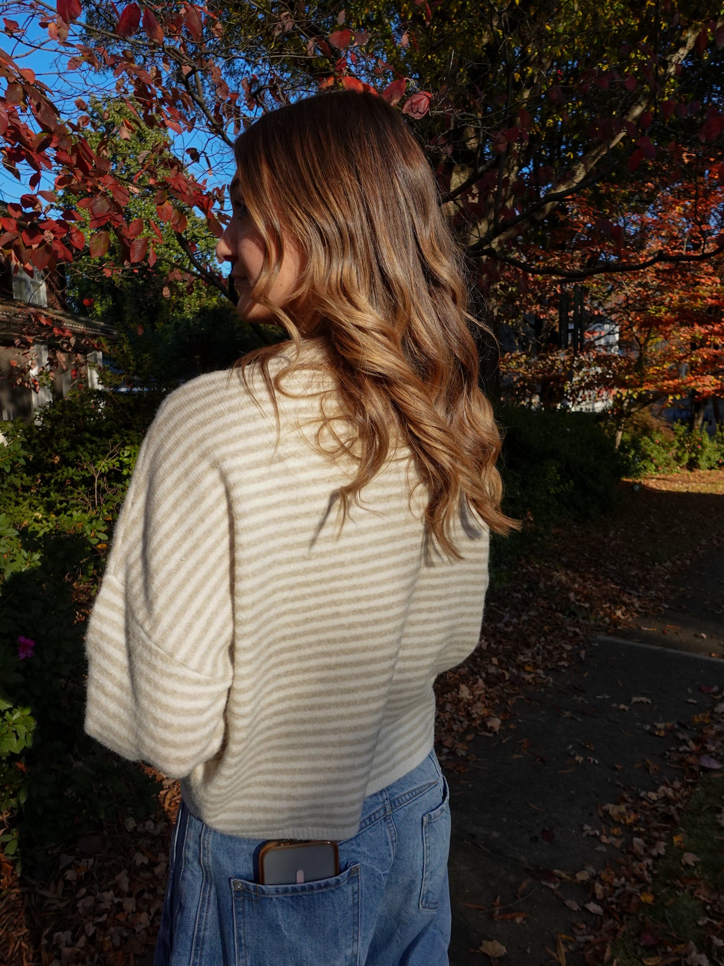 Maisie Cardigan - Striped Cream