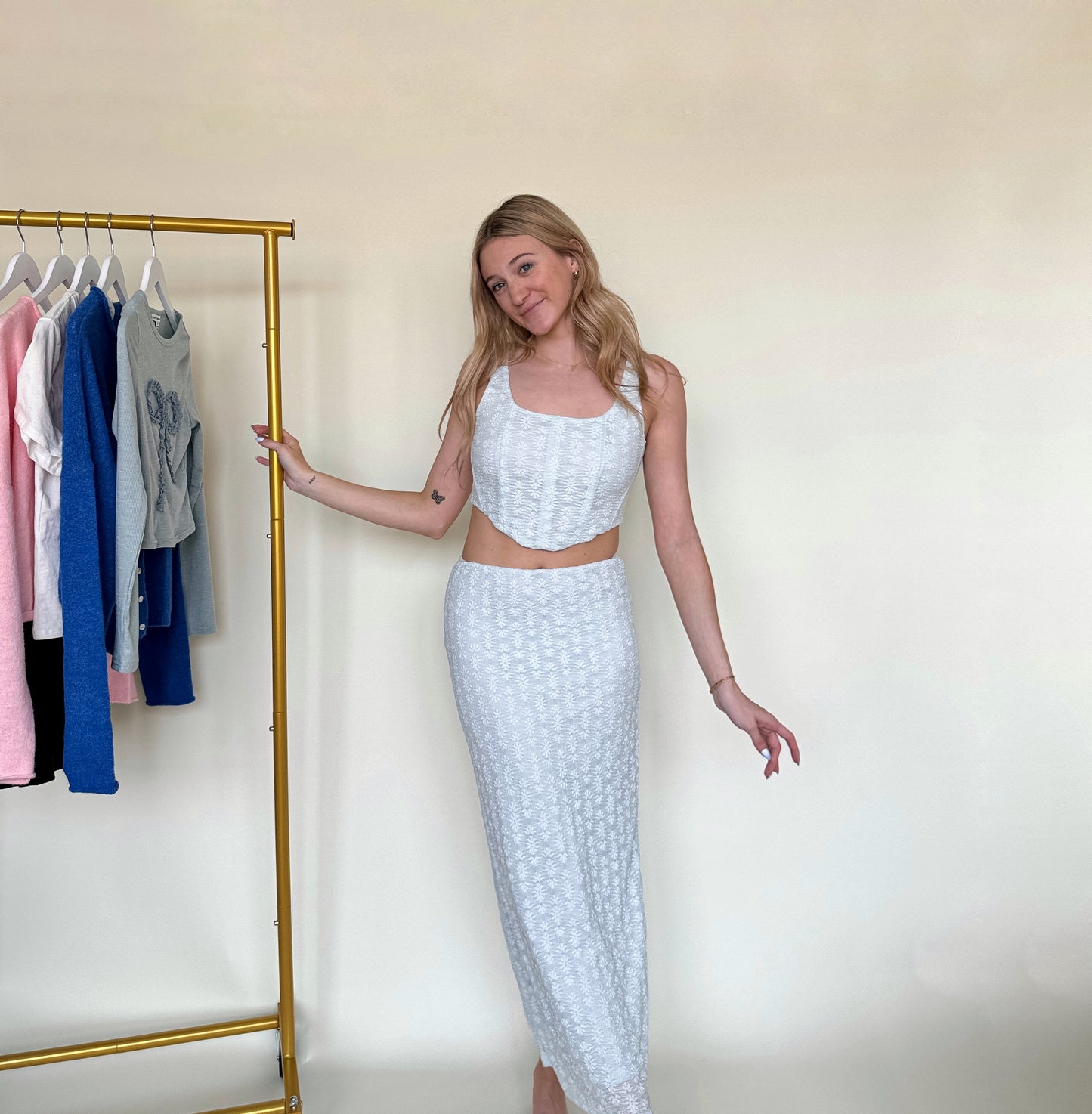 Daisy Lace Midi Skirt