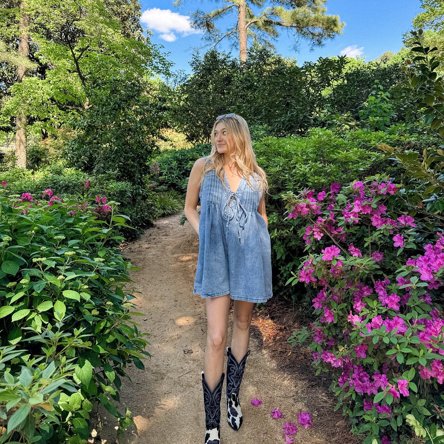 Miss Me More Denim Romper