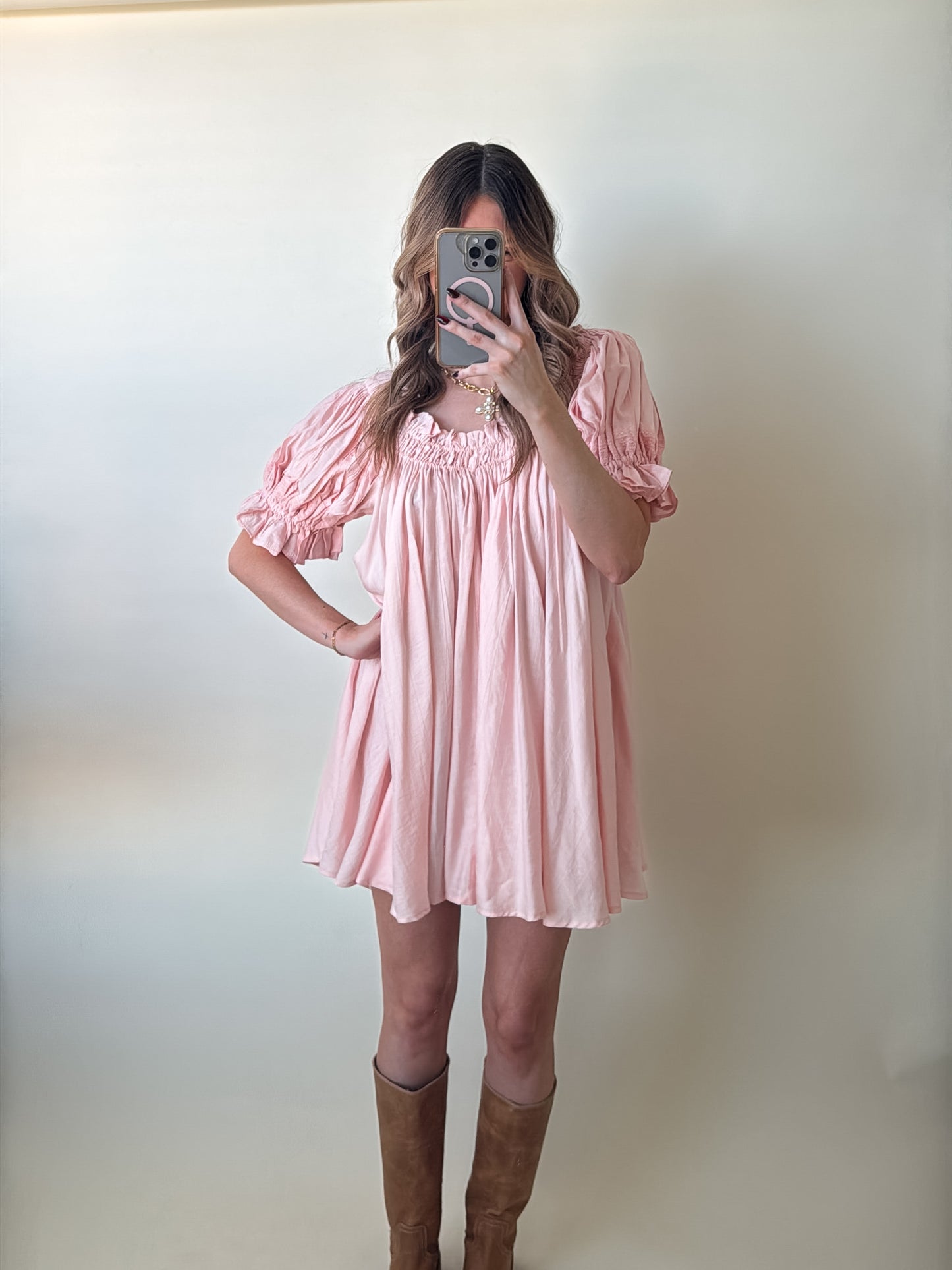 Pink Peony Mini Dress