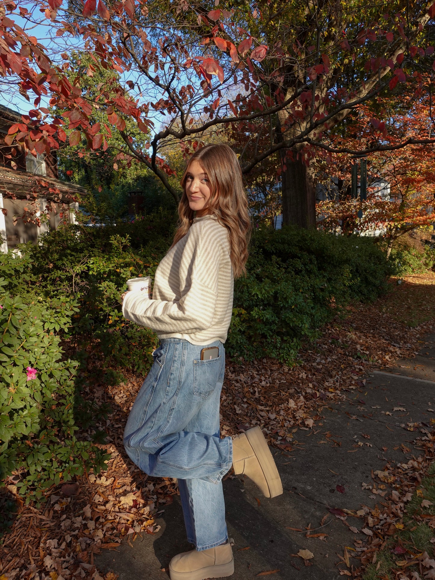 Maisie Cardigan - Striped Cream