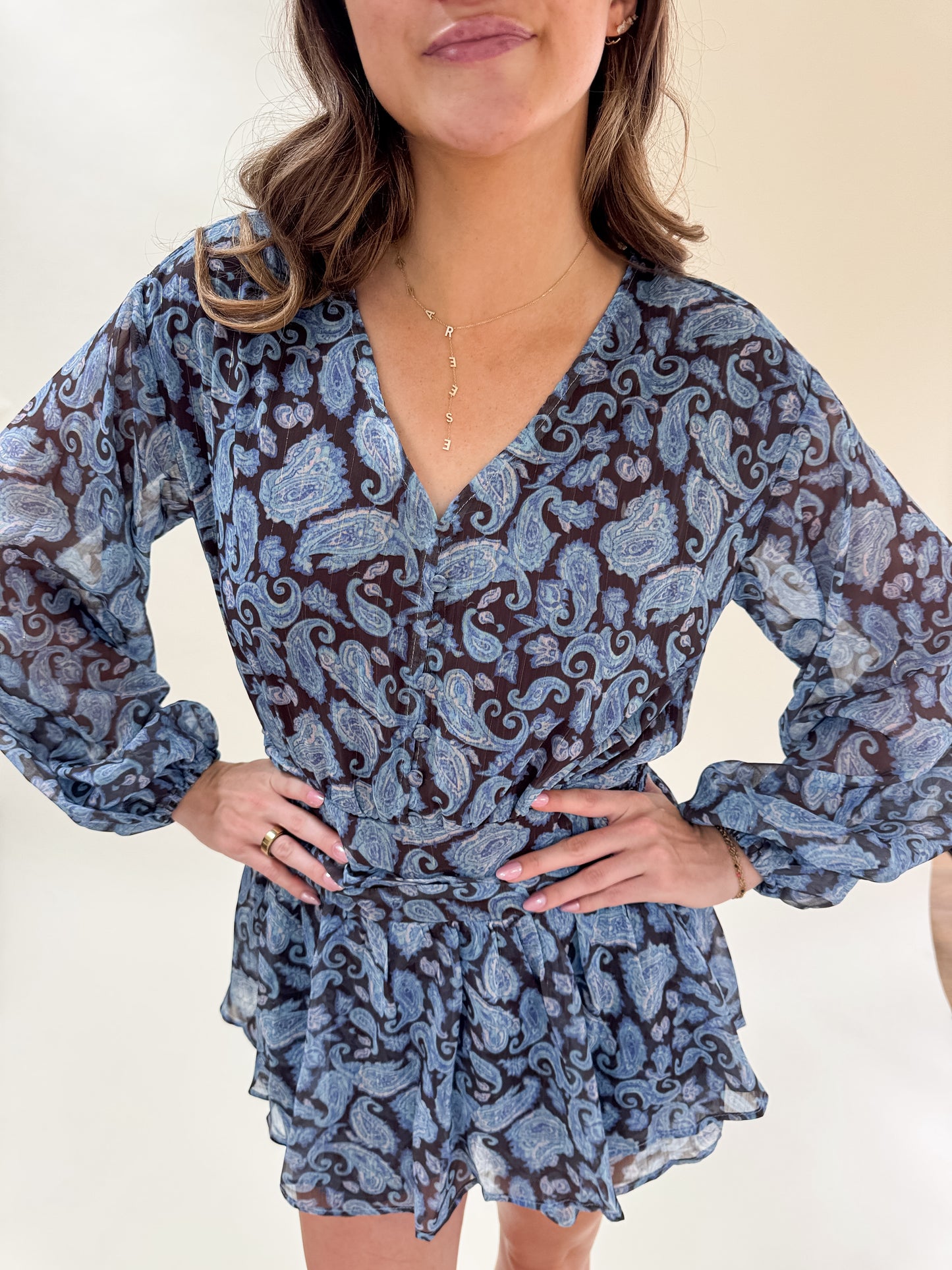 Paisley Blues Romper