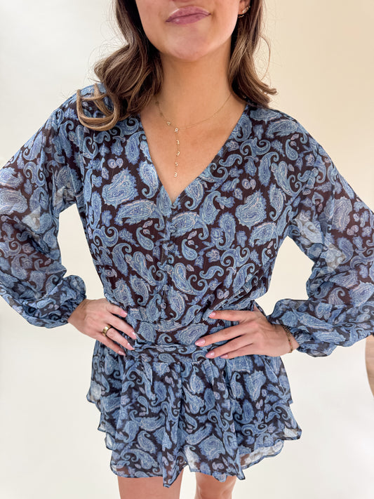 Paisley Blues Romper