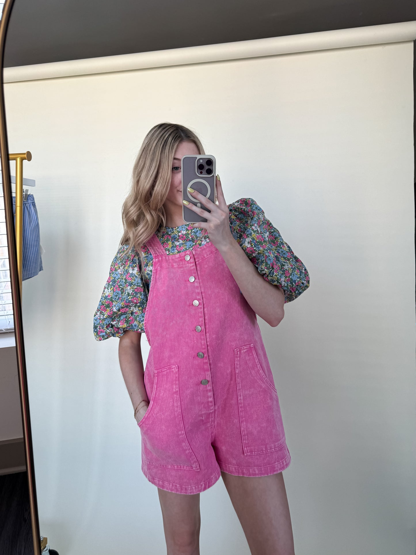 Pink Skies Overalls Romper