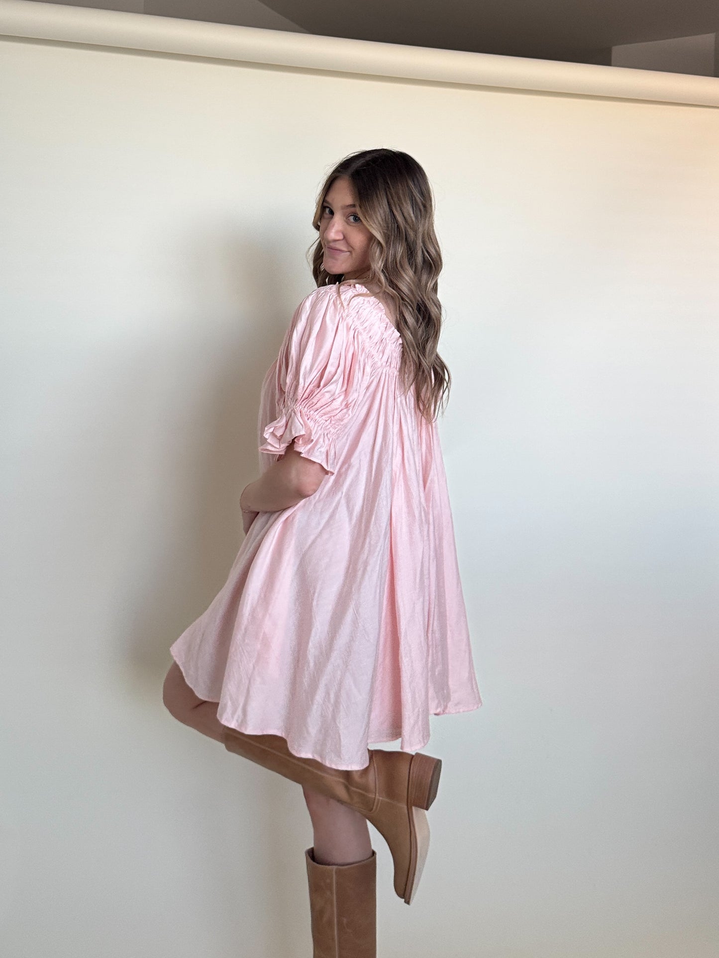 Pink Peony Mini Dress