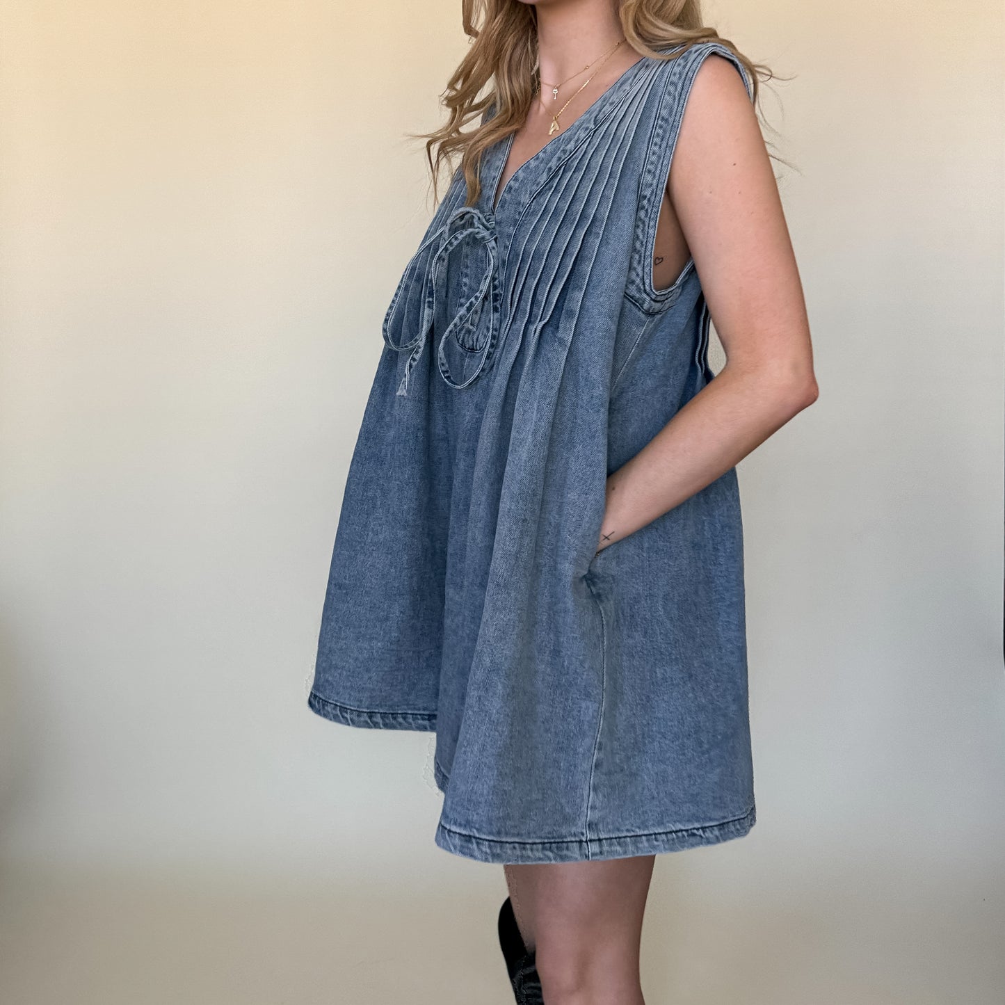 Miss Me More Denim Romper