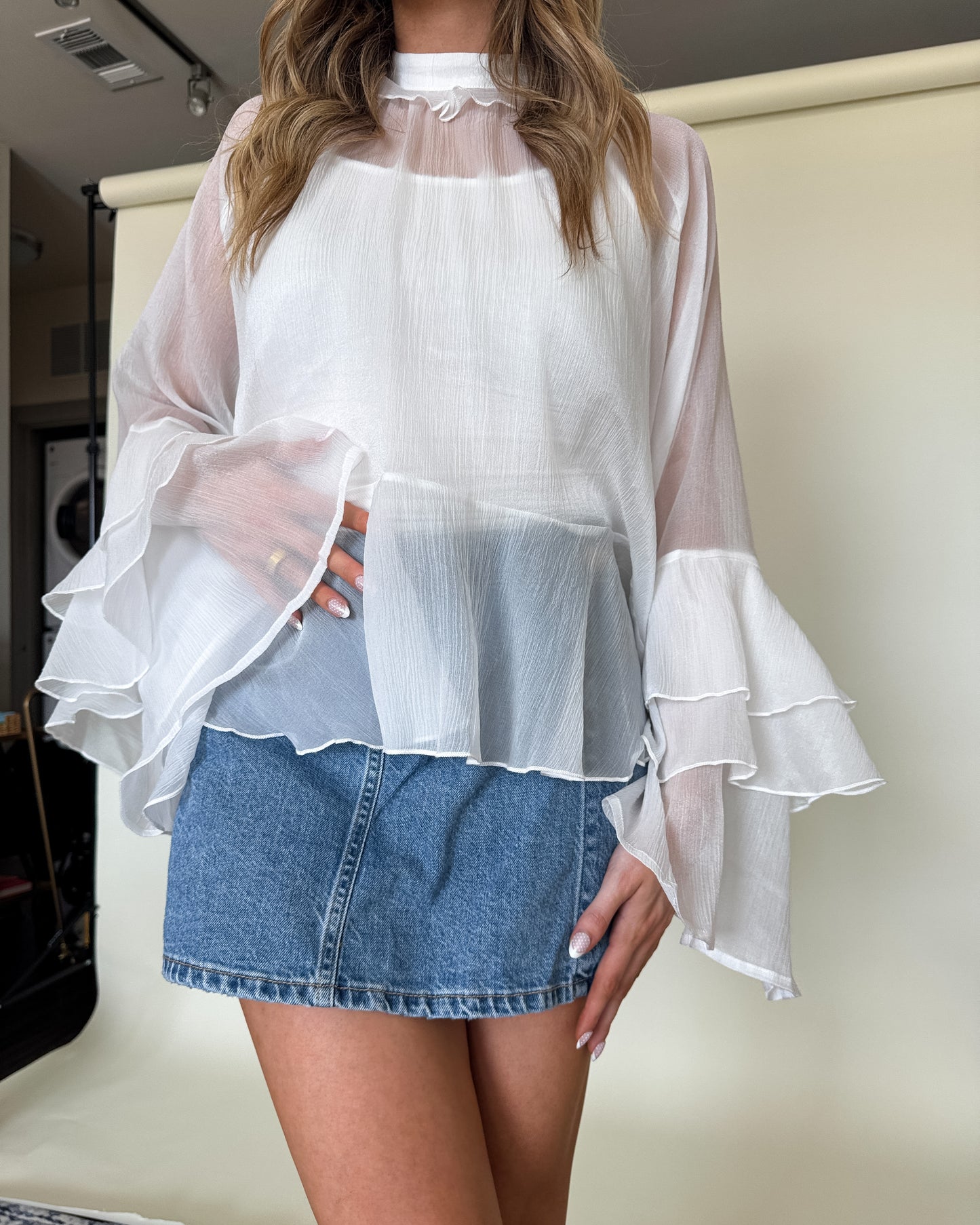 Love Letters Sheer Ruffle Top