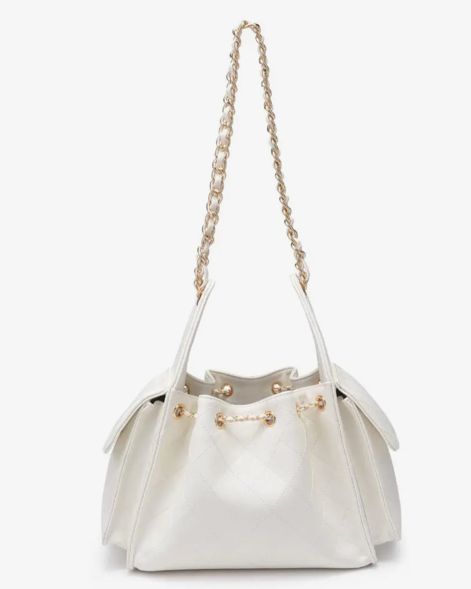Hailey Quilted White Purse