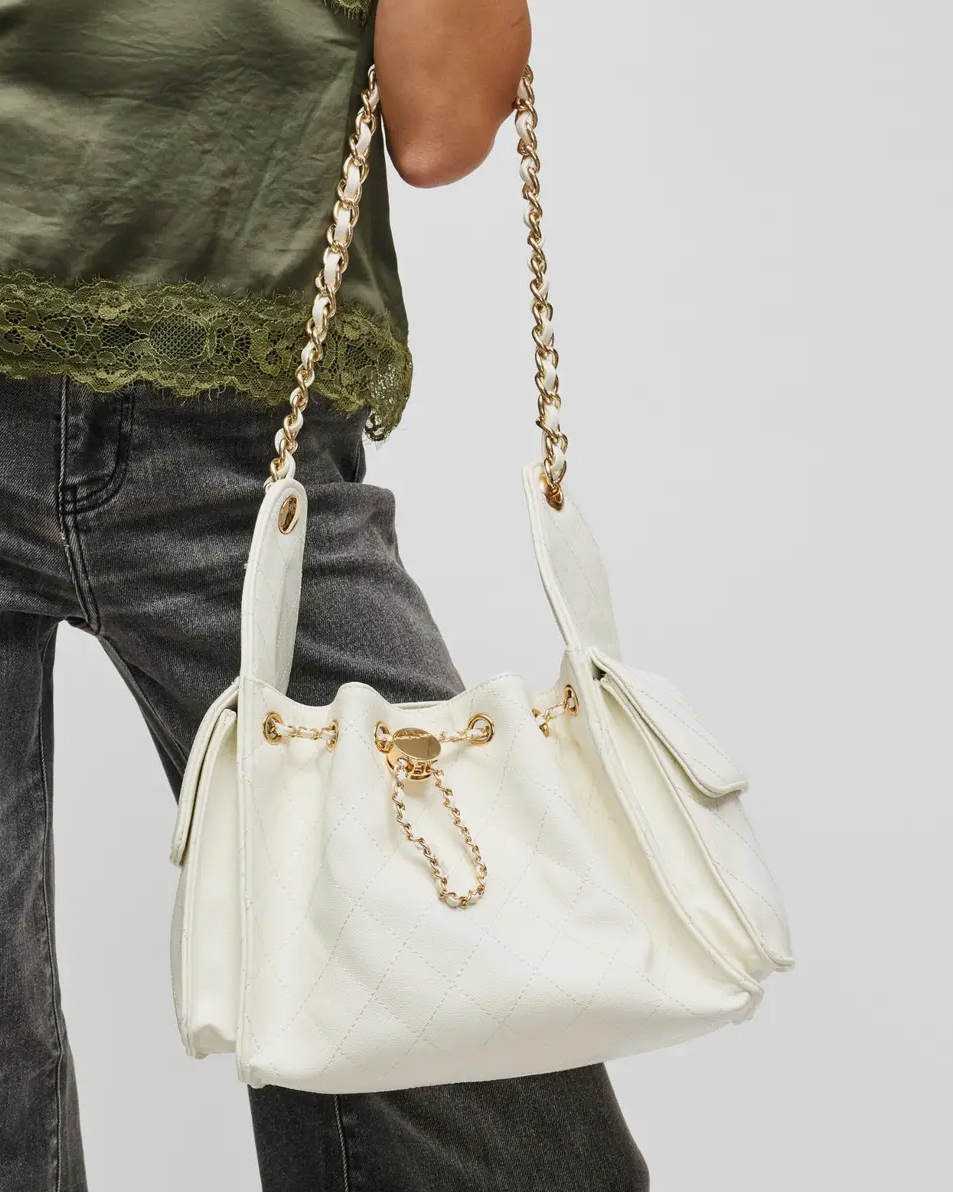 Hailey Quilted White Purse