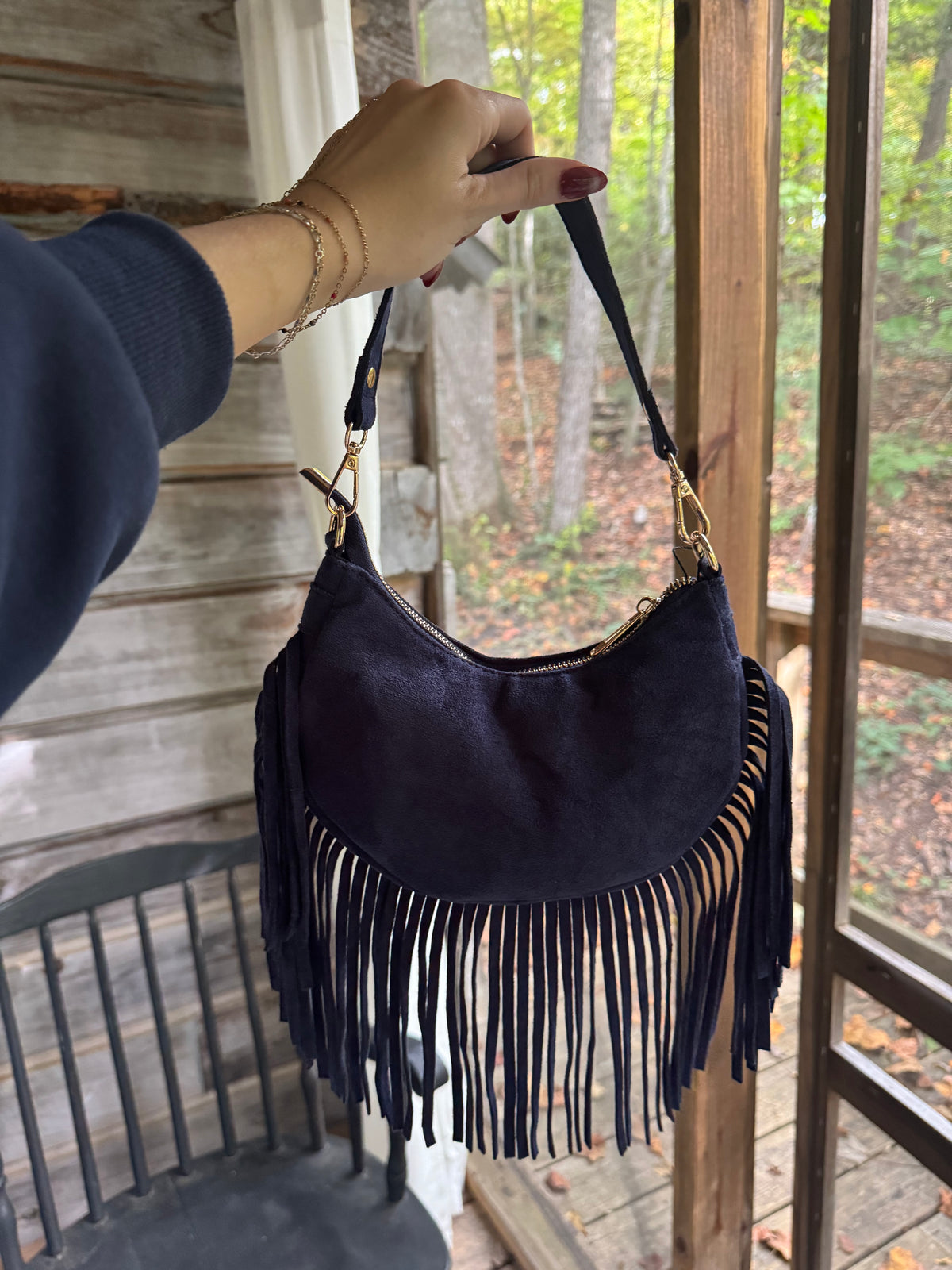 Midnight Fringe Bag