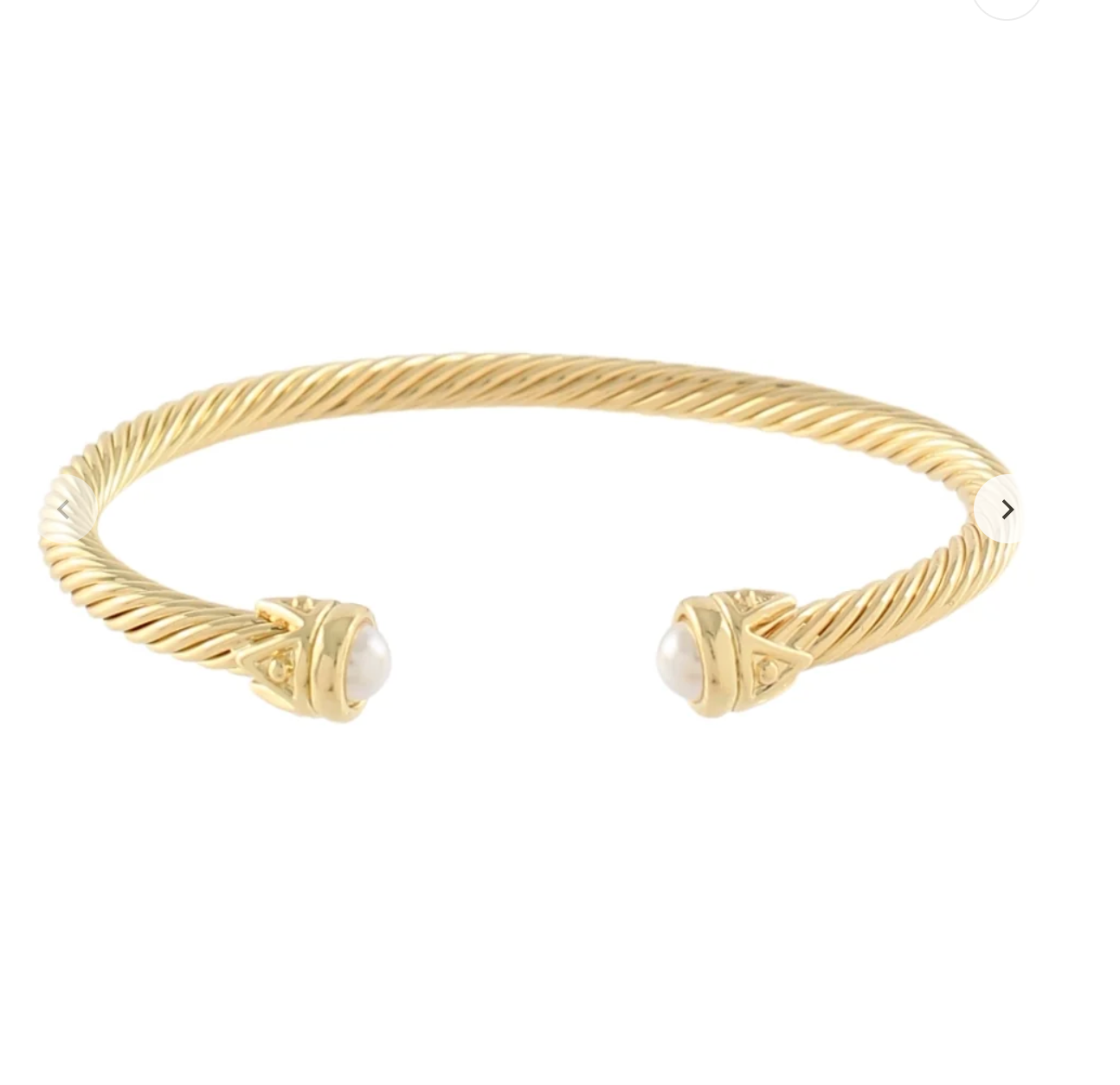 Pearl End Cable Cuff Bracelet