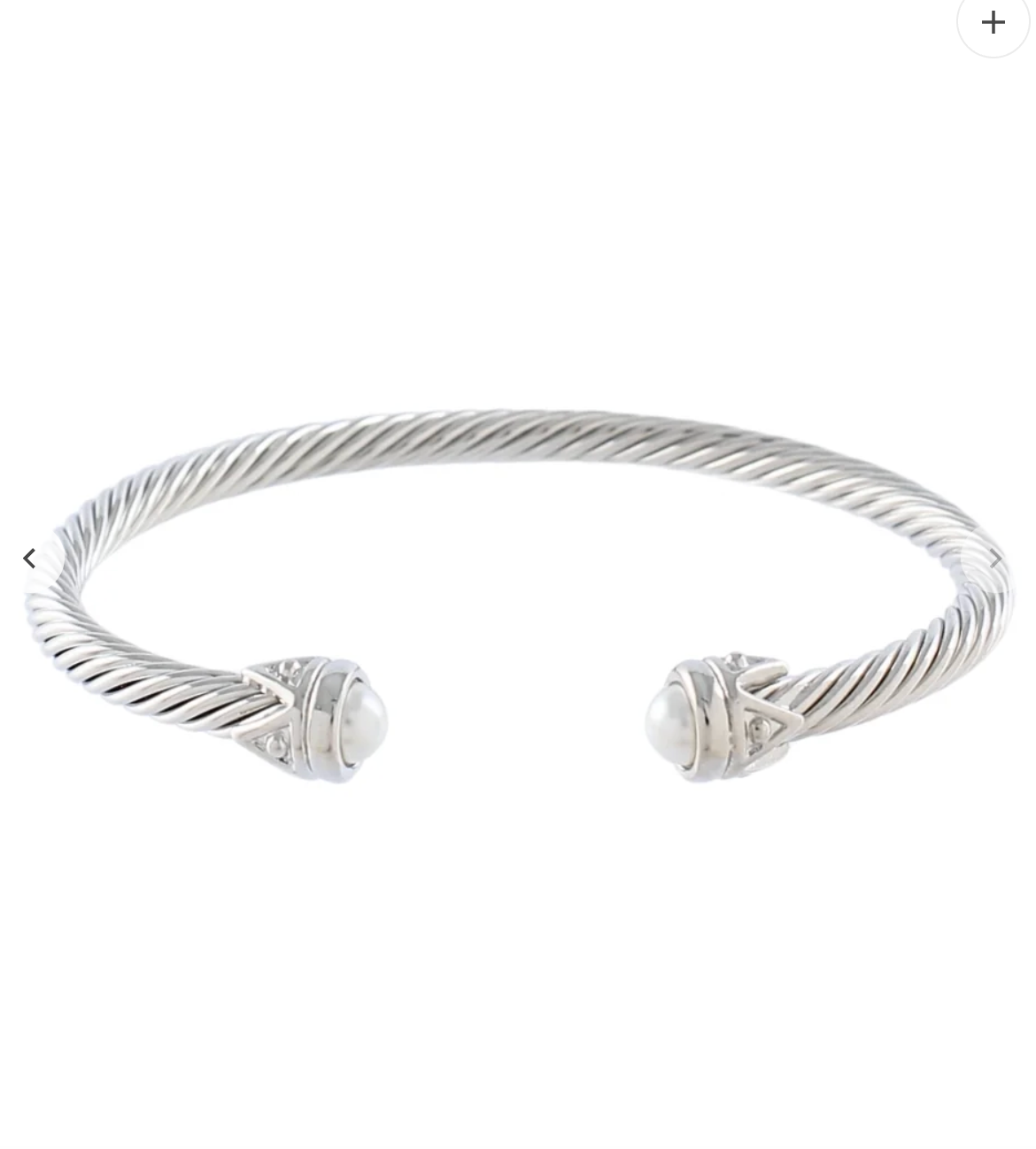 Pearl End Cable Cuff Bracelet
