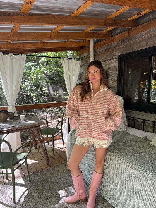 Sugar Rush Sherpa Quarter Zip