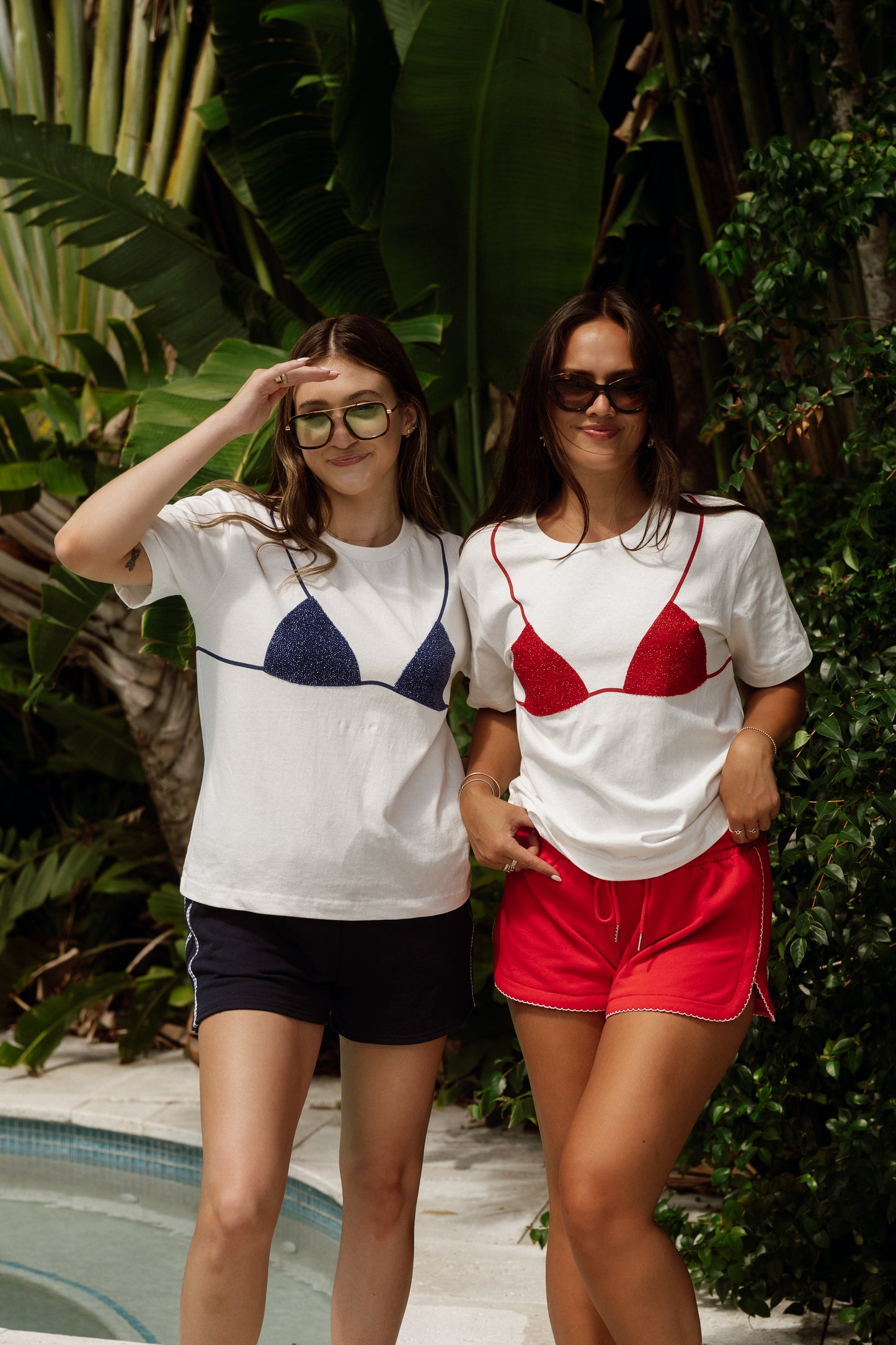 Red Beaded Bikini Tee
