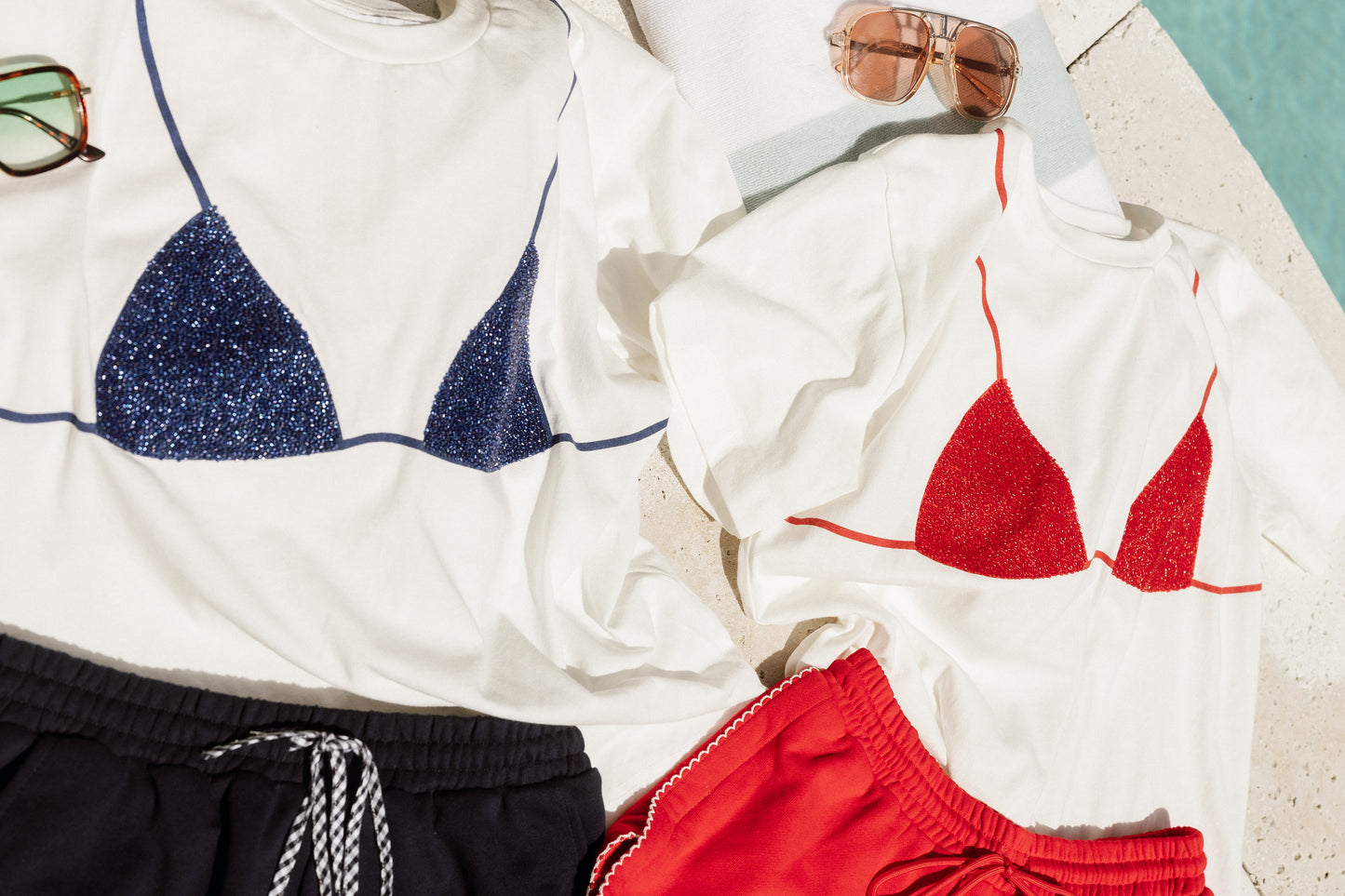 Red Beaded Bikini Tee
